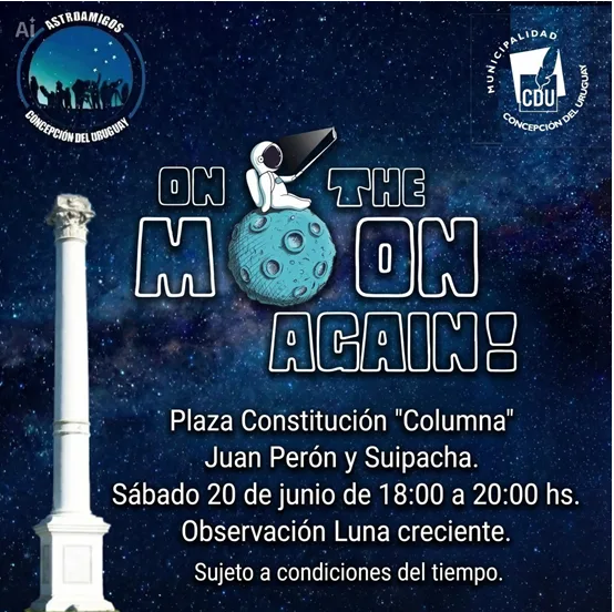 Concepción del Uruguay se suma al evento mundial “On the Moon Again” con observación gratuita de la Luna