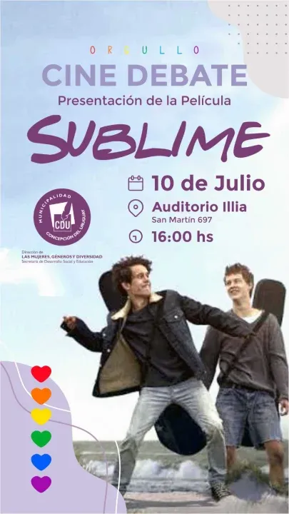 Proyectarán la película “Sublime” por el Mes del Orgullo