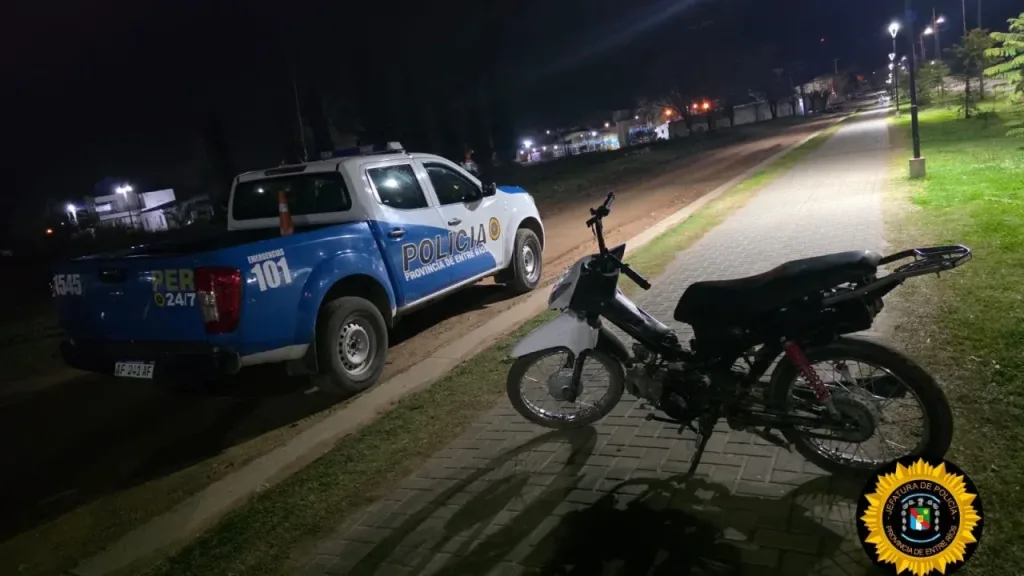 Concepción del Uruguay: interceptaron a un menor de 13 años que llevaba una moto robada