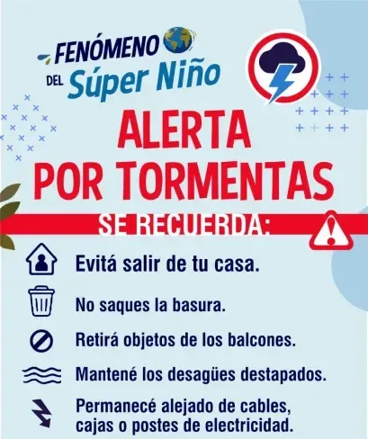 Fenómeno «Súper Niño»: Recomendaciones ante posibles tormentas en la ciudad