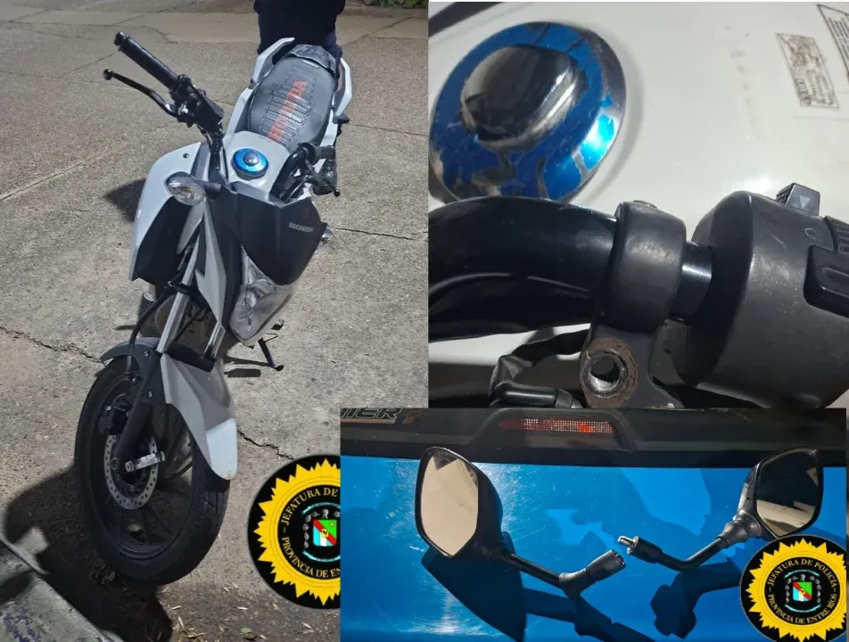 Sorprendieron a tres menores con accesorios de motos robados en pleno centro