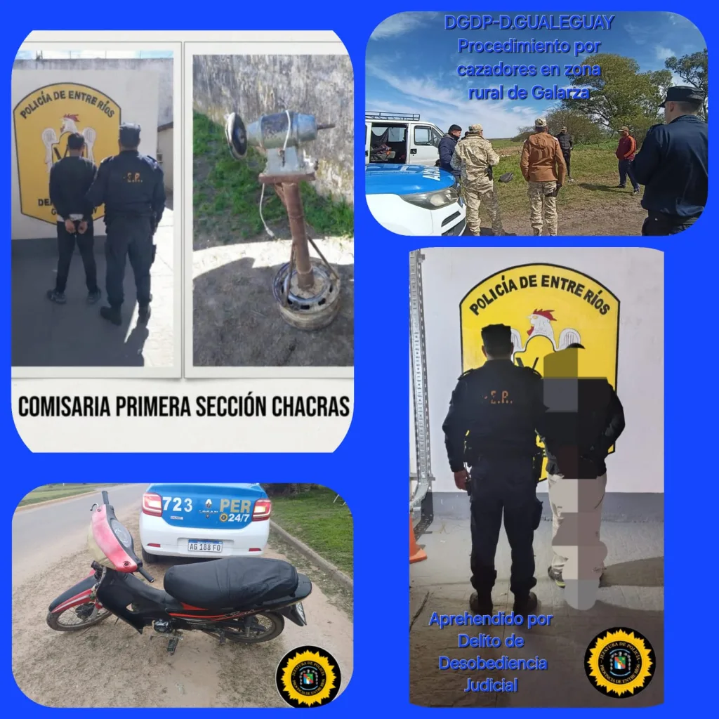 Recuperaron una moto, detuvieron a un hombre y detectaron cazadores ilegales en Gualeguay