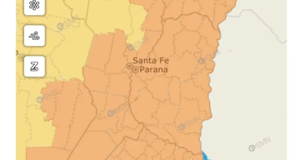 Renuevan alerta naranja por tormentas y vientos para este jueves