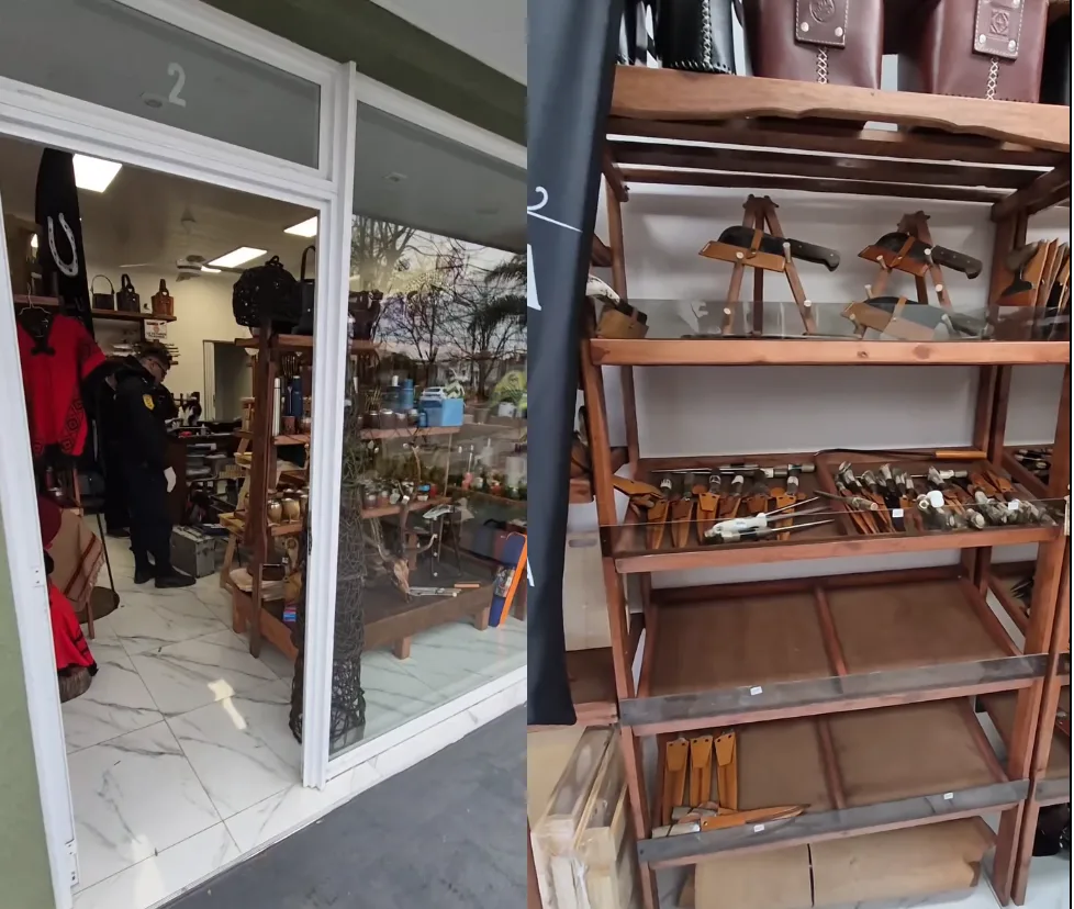 Robaron en un comercio de regionales y se llevaron cuchillería artesanal