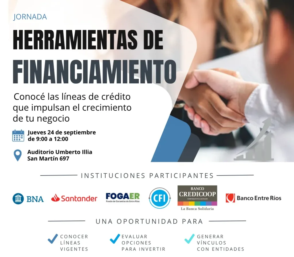 Se realizará una jornada sobre líneas de crédito y financiamiento