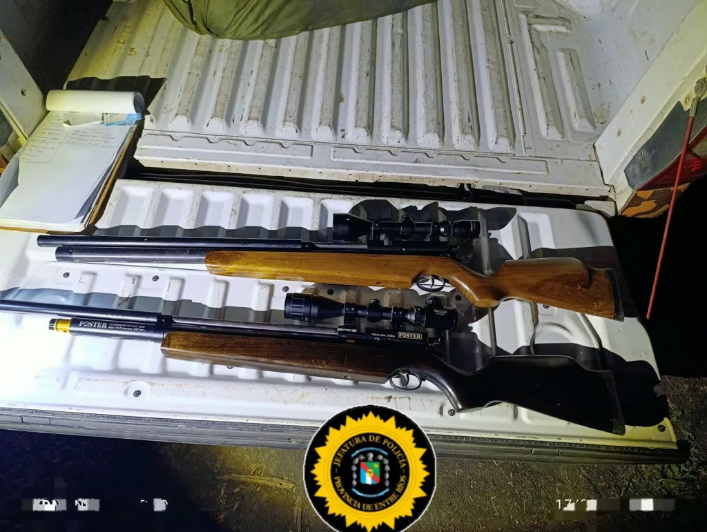 Villaguay: Dos rifles PCP y una corzuela muerta: procedimiento por caza ilegal en Lucas Sud Primera