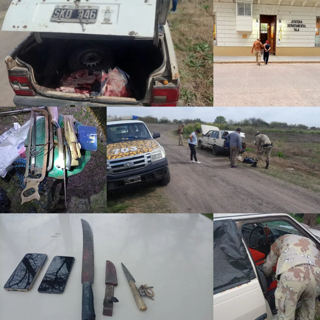 Brigada Maciá secuestró un auto con carne de un presunto abigeato y detuvo a un hombre