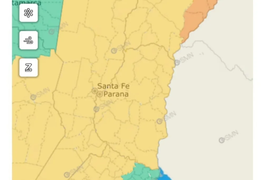 El SMN emitió alerta amarilla por tormentas para este sábado en todo el territorio provincial