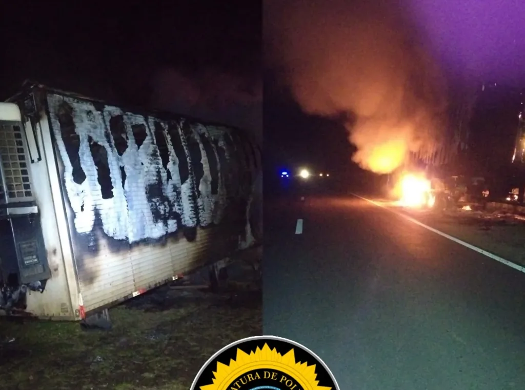 Se incendió un semirremolque en la Ruta Provincial 6: pérdidas totales