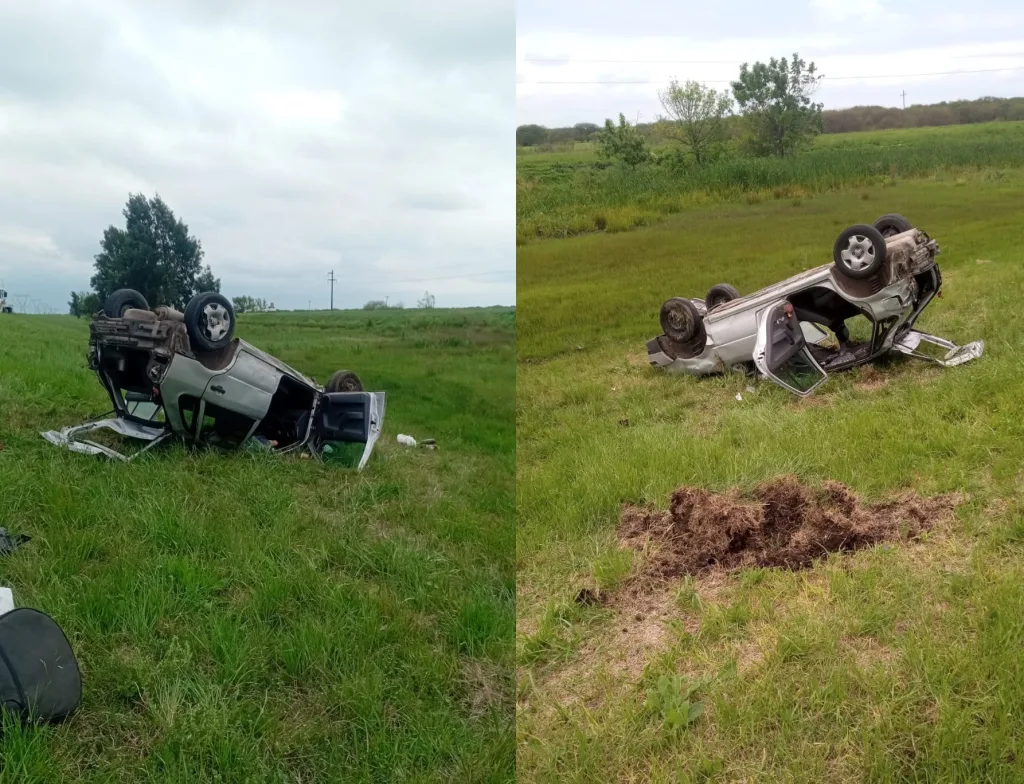 Regresaban de una competencia internacional de canotaje en Gualeguaychú y volcaron en la Autovía 14: tres heridos